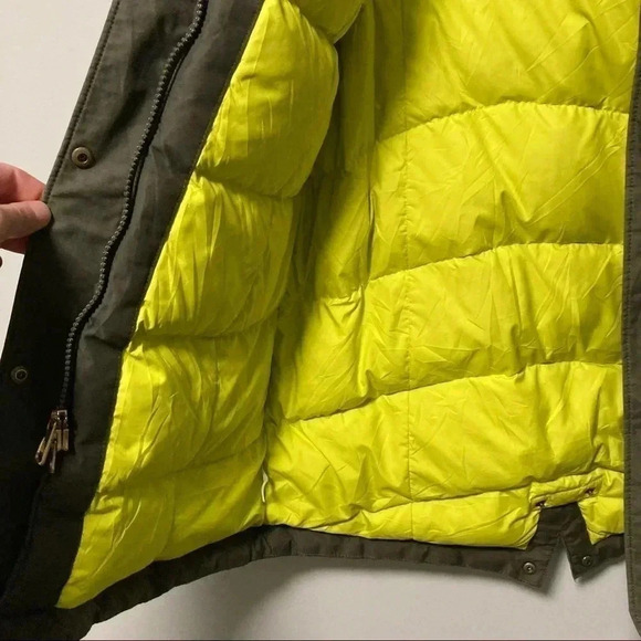 The North Face HyVent army green down  puffer parka hooded jacket - Picture 2 of 16